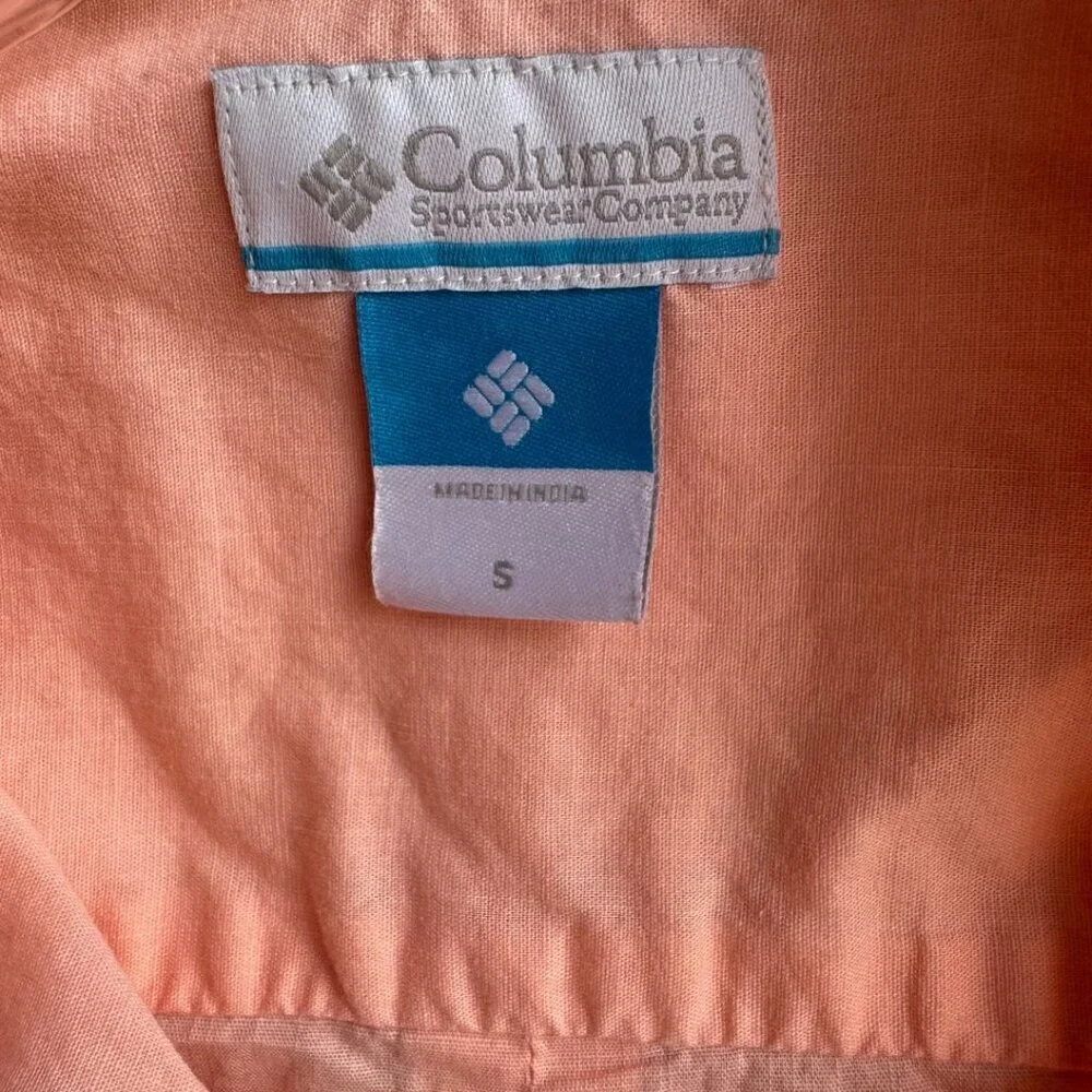 Columbia Sleeveless Button Front Collared Cotton Blend Shirt Women's Size S